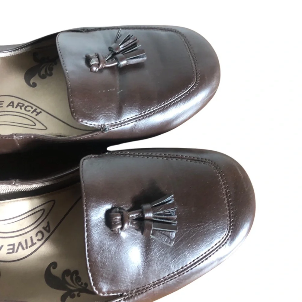 Life Stride brown leather Active Arch comfort loafer shoes Sz 7.5 - Picture 3 of 6